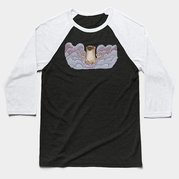 Zen Pug Baseball T-Shirt by plane_yogurt